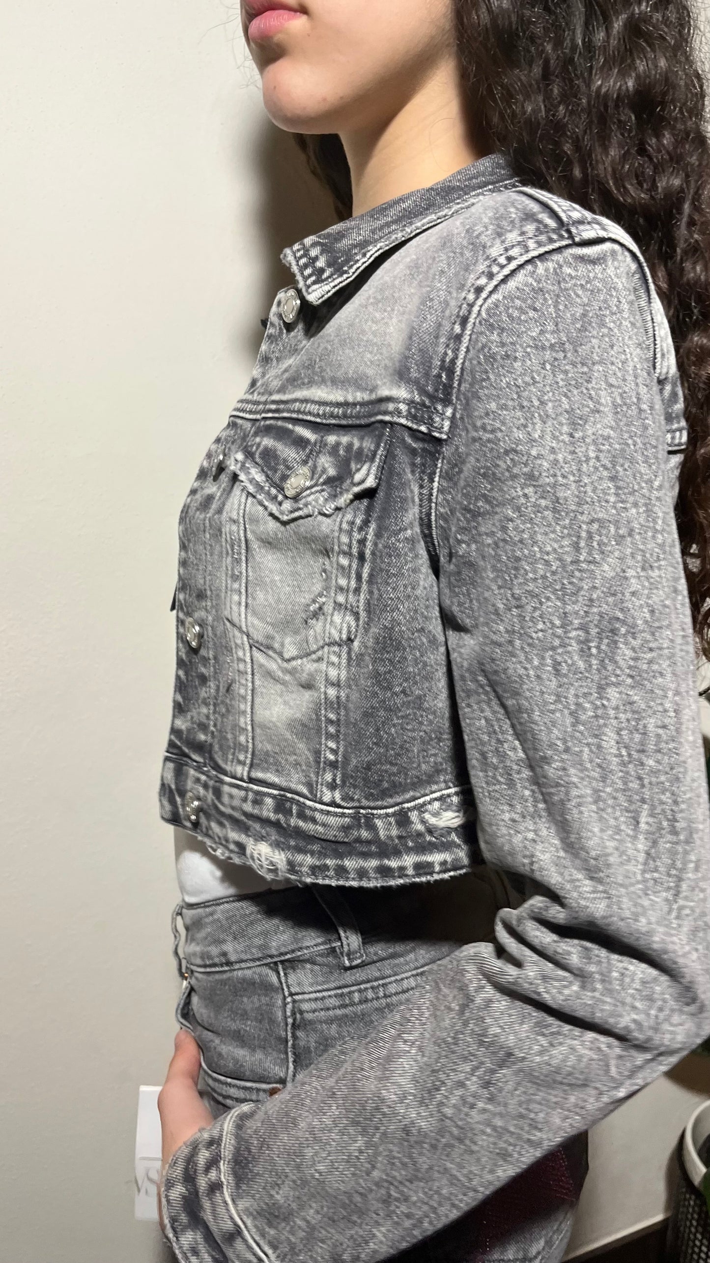 Giacchetta Jeans Grigia