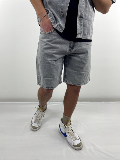 Coordinato Jeans Corto Grigio