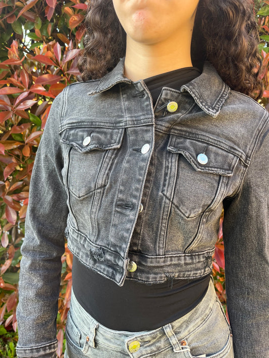 Giacchetta Jeans Grigio scuro